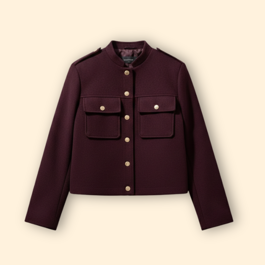 Women’s Gold Button Bomber Jacket