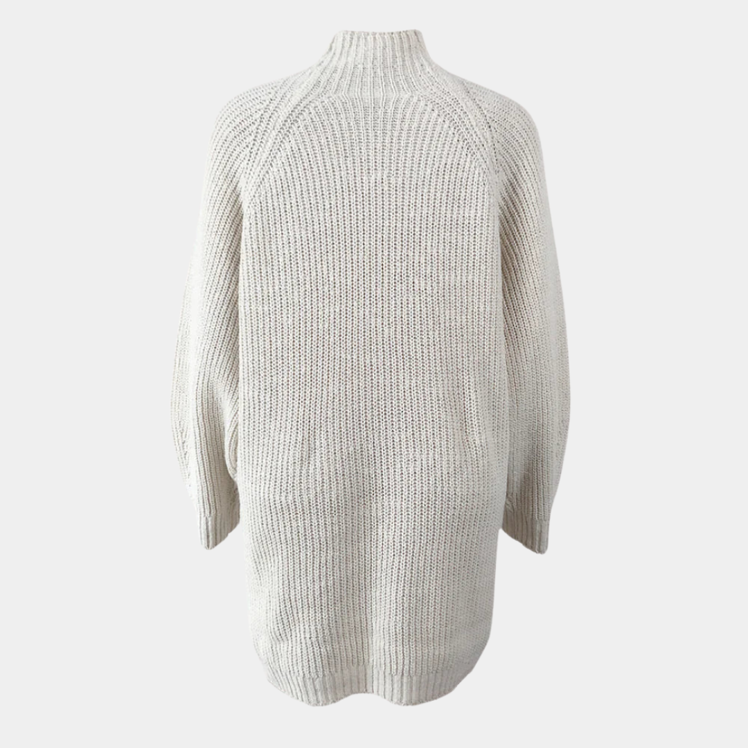Women's Oversized Chunky-Knit Jumper with Ribbed Cuffs