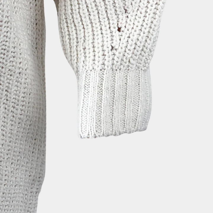 Women's Oversized Chunky-Knit Jumper with Ribbed Cuffs