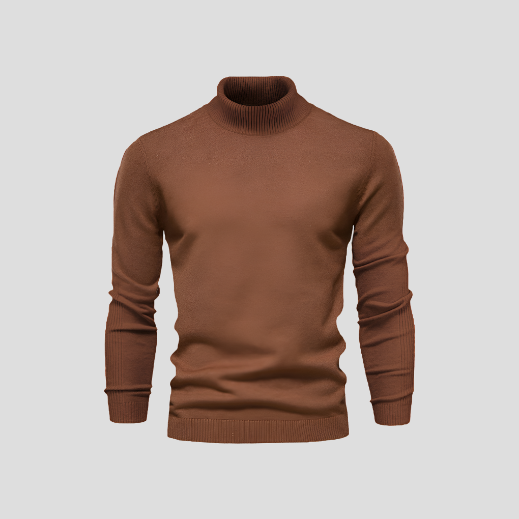 Men's Ribbed Turtleneck Jumper for Everyday Wear