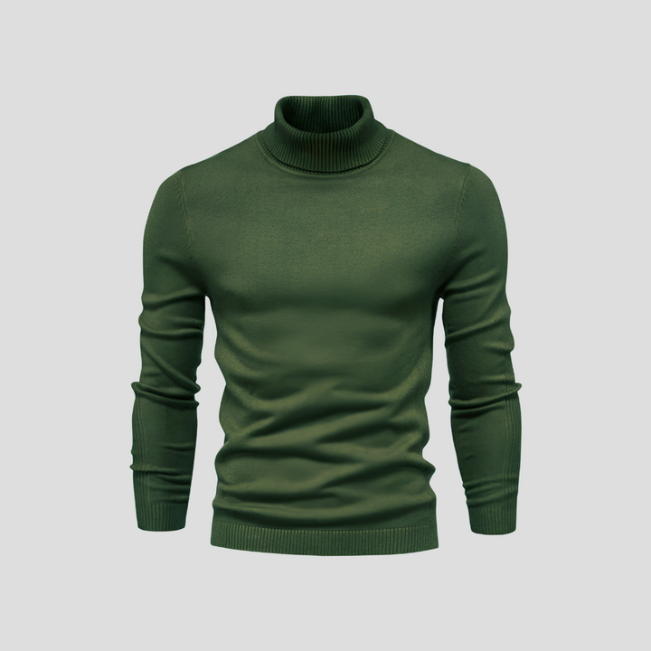 Men's Ribbed Turtleneck Jumper for Everyday Wear