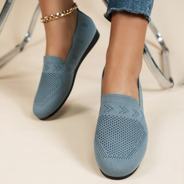 Women's Breathable Knit Loafers with Non-Slip Sole