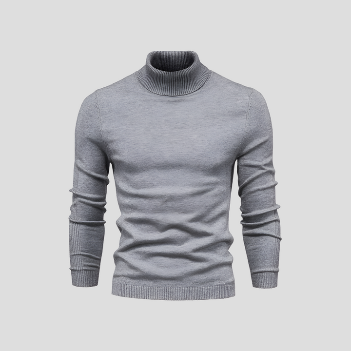 Men's Ribbed Turtleneck Jumper for Everyday Wear