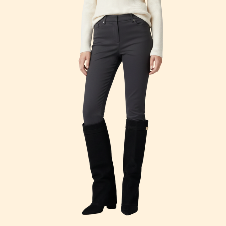 Women's Knee-High Boots with Buckle