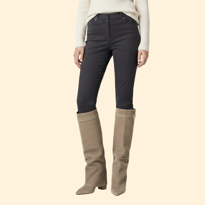 Women's Knee-High Boots with Buckle