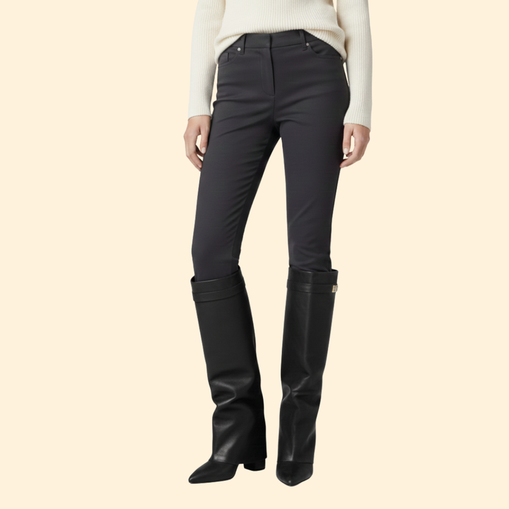 Women's Knee-High Boots with Buckle