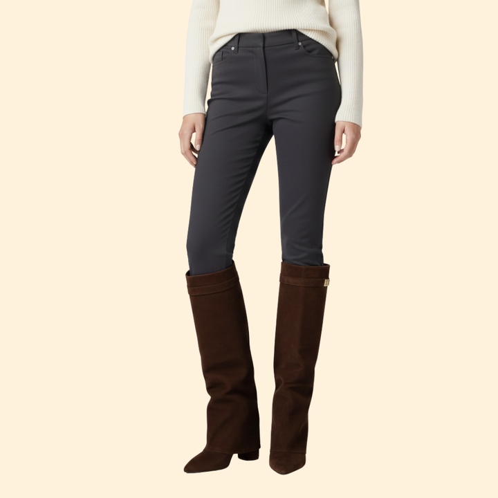 Women's Knee-High Boots with Buckle