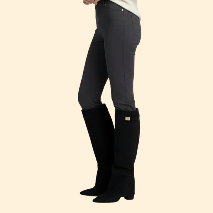 Women's Knee-High Boots with Buckle