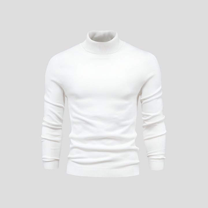 Men's Ribbed Turtleneck Jumper for Everyday Wear