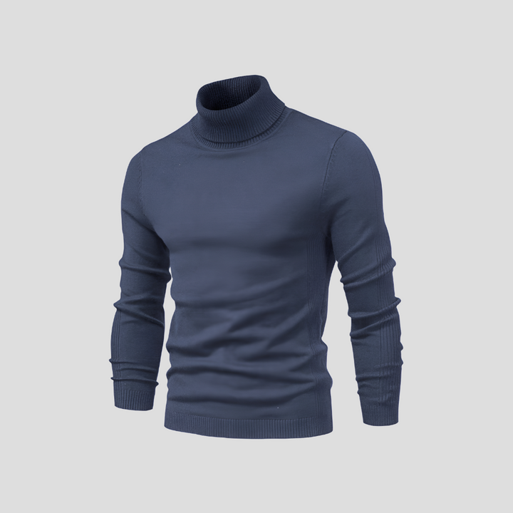 Men's Ribbed Turtleneck Jumper for Everyday Wear
