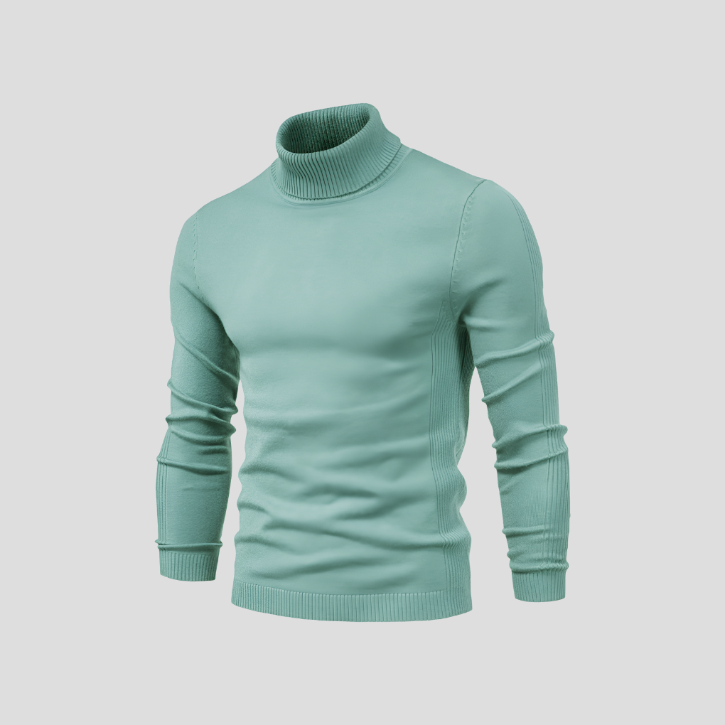 Men's Ribbed Turtleneck Jumper for Everyday Wear