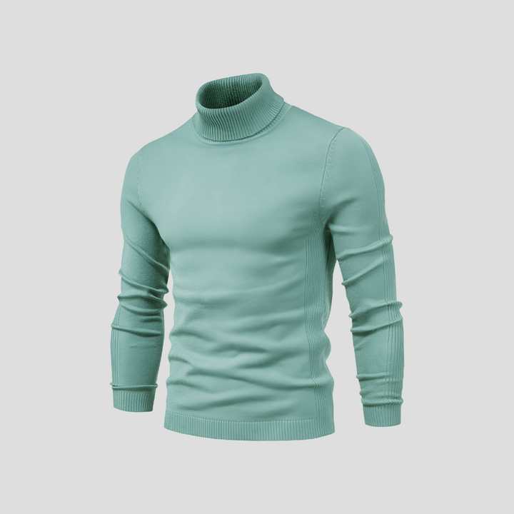 Men's Ribbed Turtleneck Jumper for Everyday Wear
