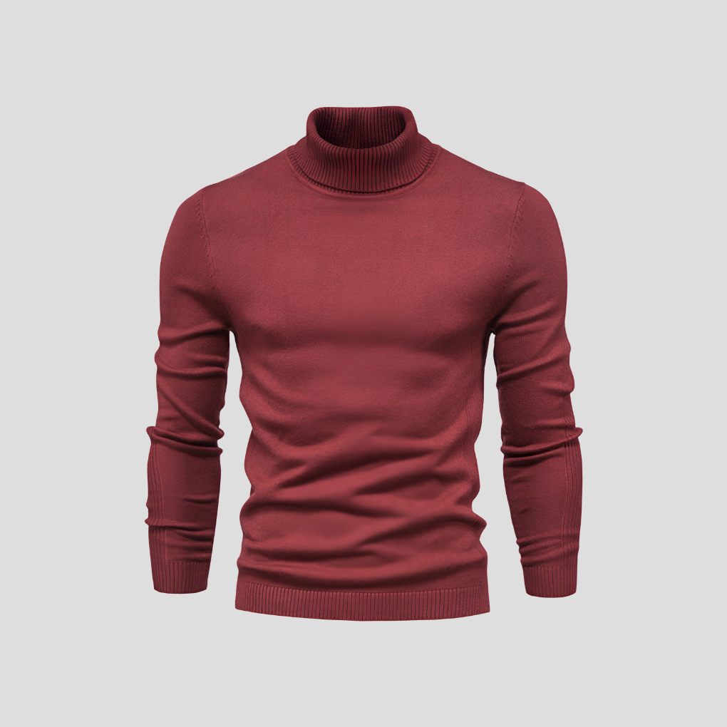 Men's Ribbed Turtleneck Jumper for Everyday Wear