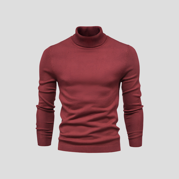 Men's Ribbed Turtleneck Jumper for Everyday Wear