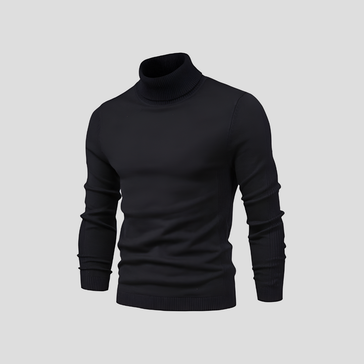 Men's Ribbed Turtleneck Jumper for Everyday Wear