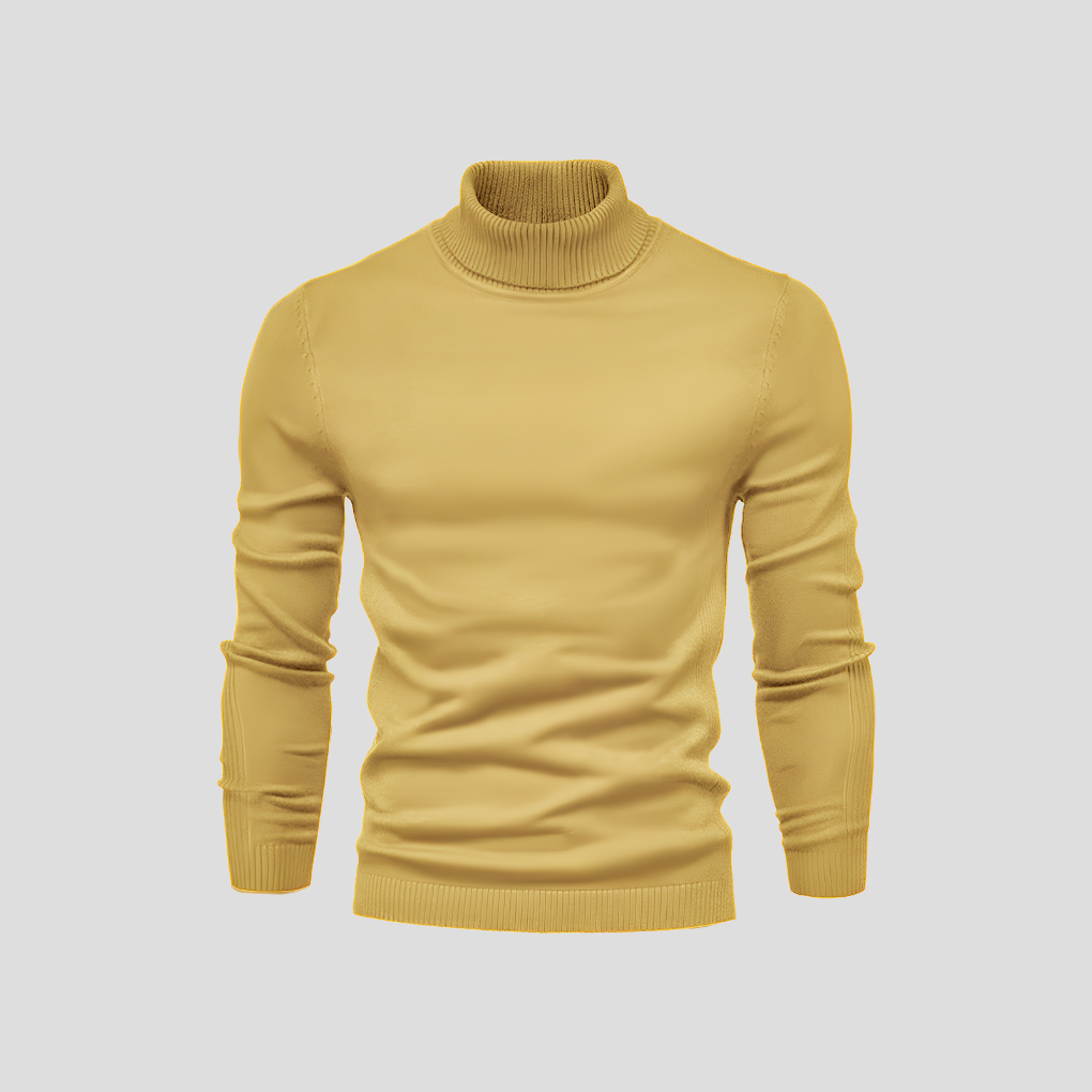 Men's Ribbed Turtleneck Jumper for Everyday Wear