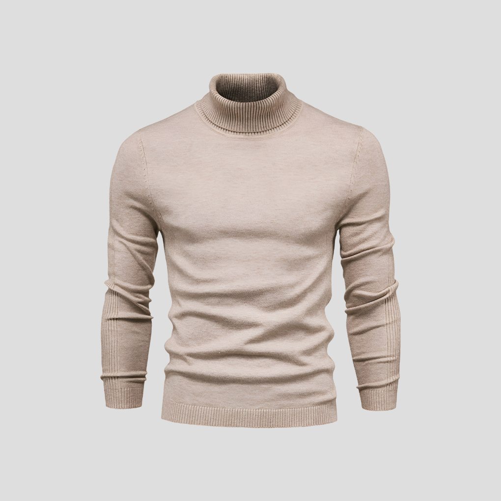 Men's Ribbed Turtleneck Jumper for Everyday Wear