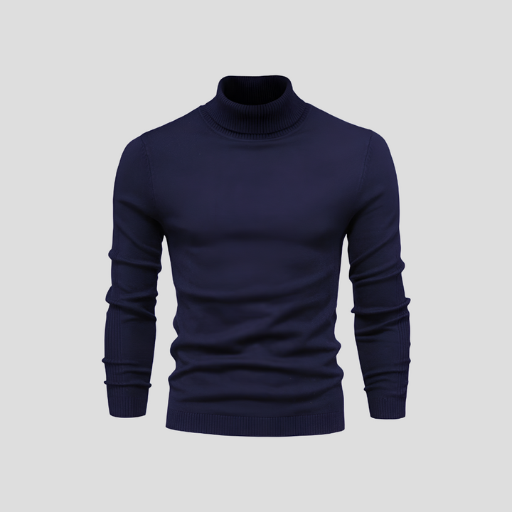 Men's Ribbed Turtleneck Jumper for Everyday Wear