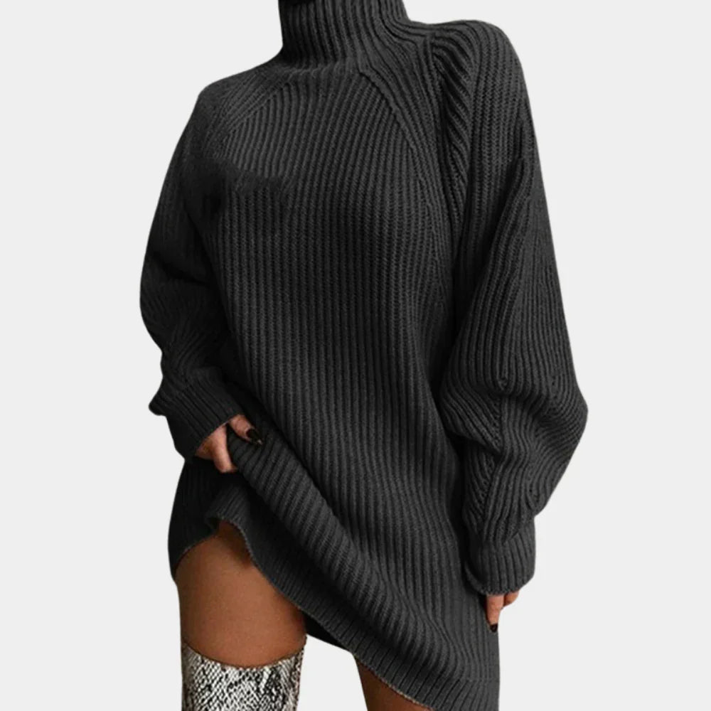 Women's Oversized Chunky-Knit Jumper with Ribbed Cuffs