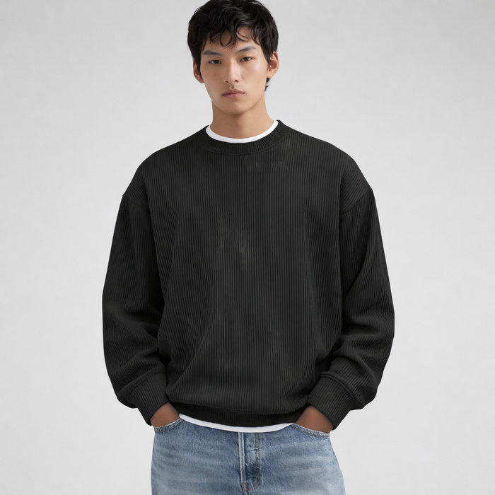 Men's Turtleneck Jumper Ribbed Knit Long Sleeve