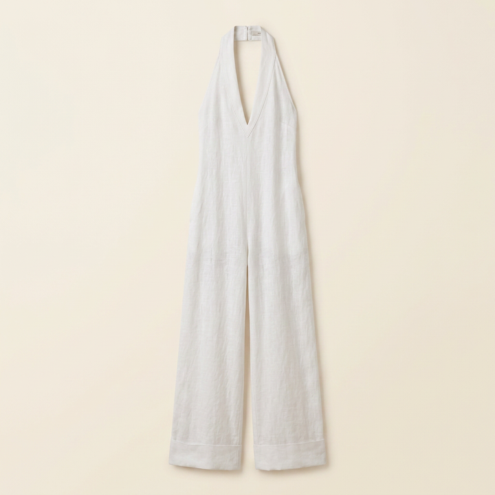 Women's Elegant Halter Neck Wide-Leg Jumpsuit