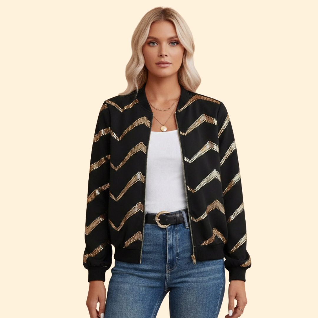 Women’s Gilded Chevron Bomber Jacket