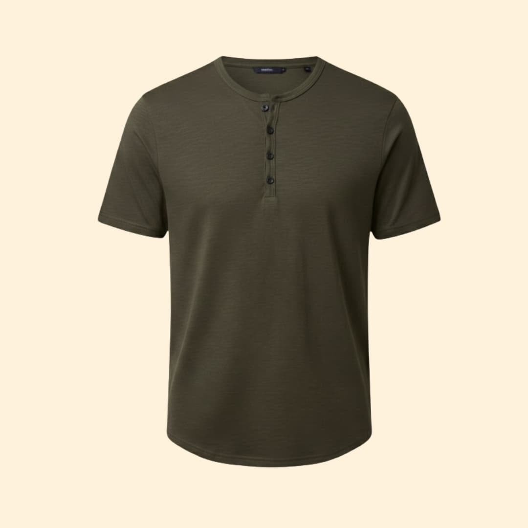 Men's Casual Henley Top