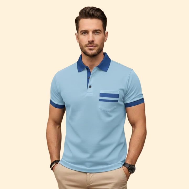 Men's Color-Block Polo Shirt