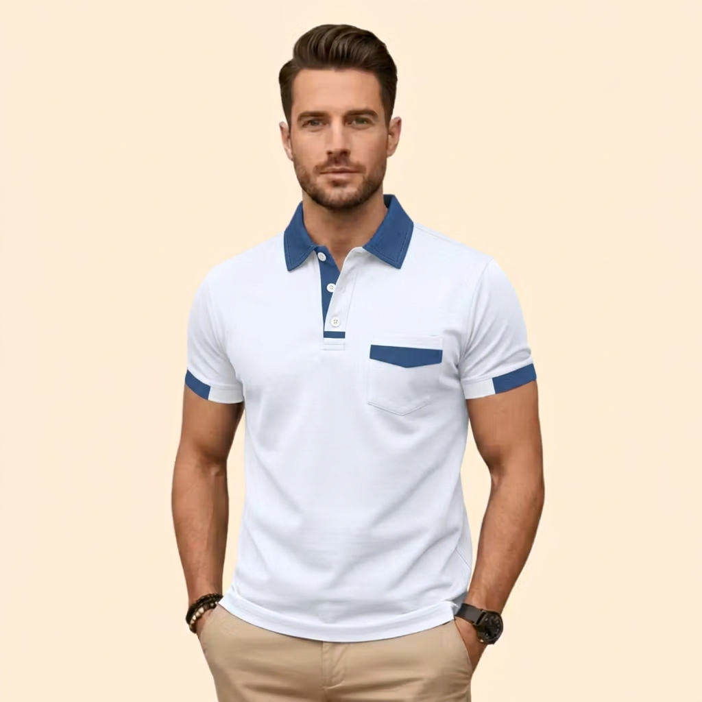 Men's Color-Block Polo Shirt