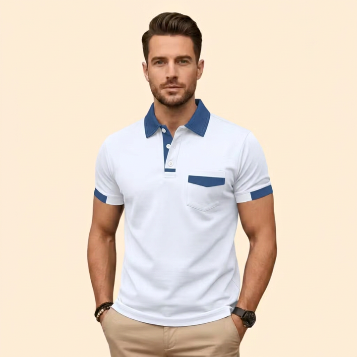 Men's Color-Block Polo Shirt