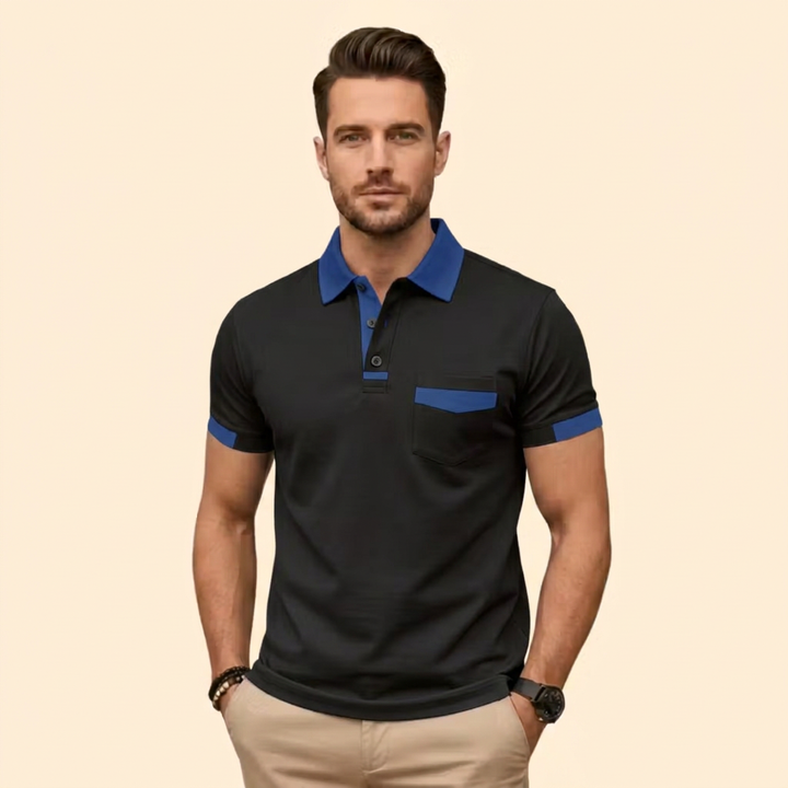 Men's Color-Block Polo Shirt