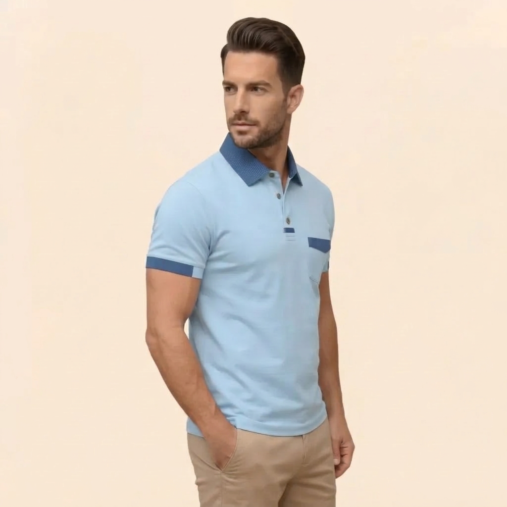 Men's Color-Block Polo Shirt