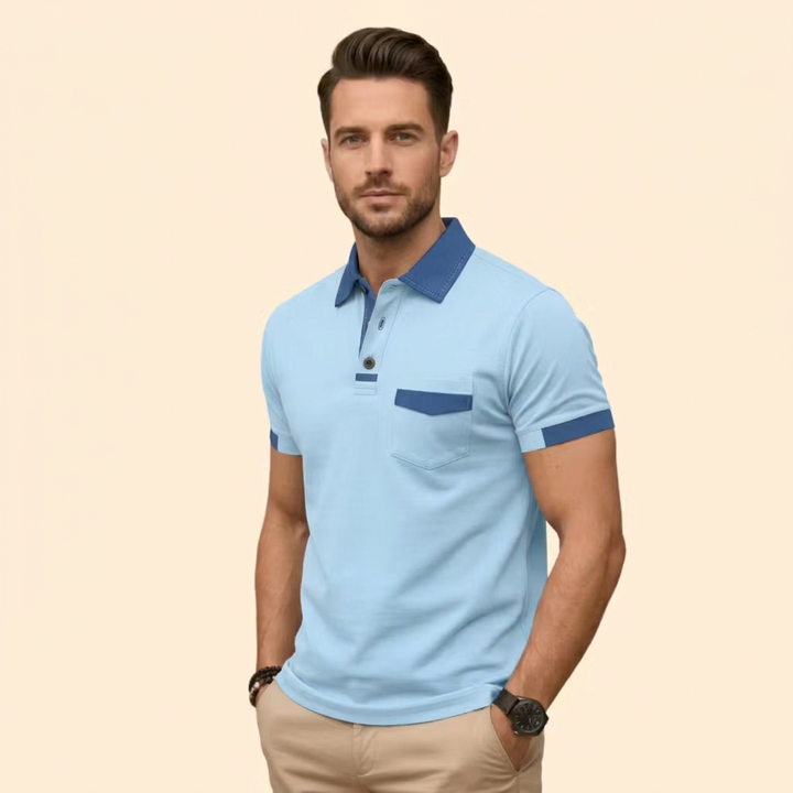 Men's Color-Block Polo Shirt