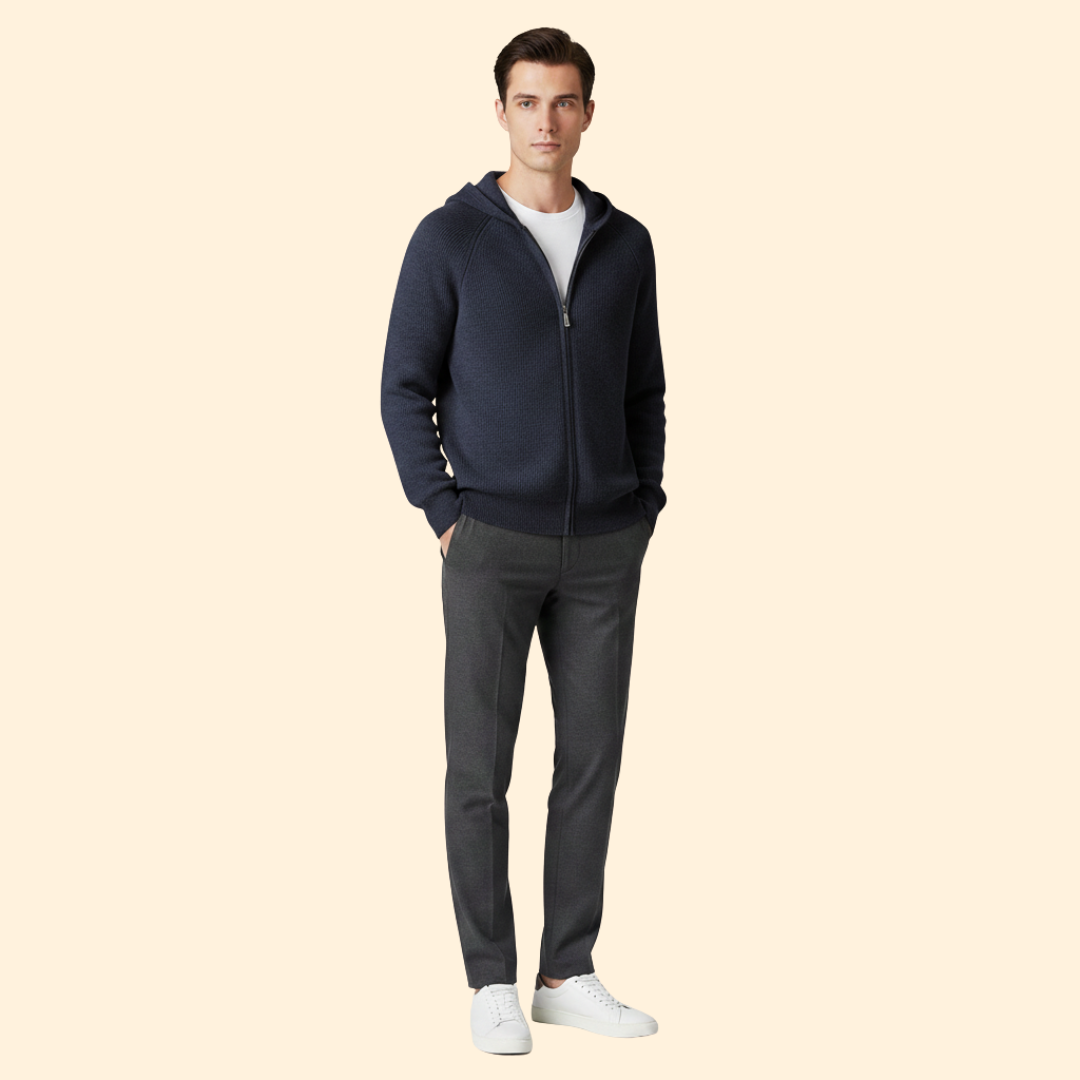 Men's Knit Hooded Jumper