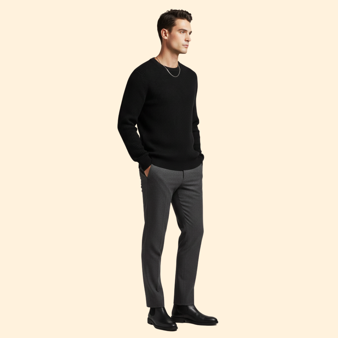 Men's Ribbed Knit Jumper