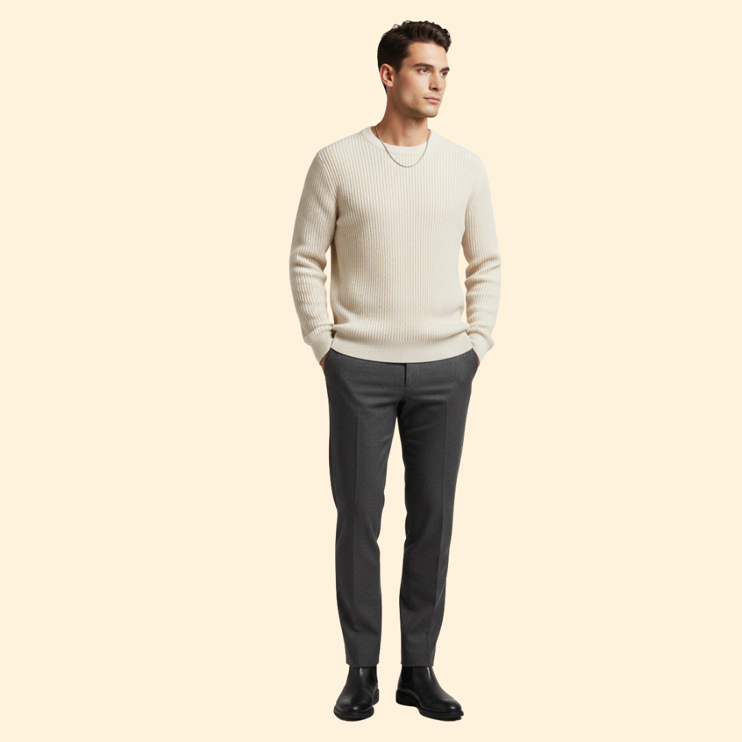 Men's Ribbed Knit Jumper