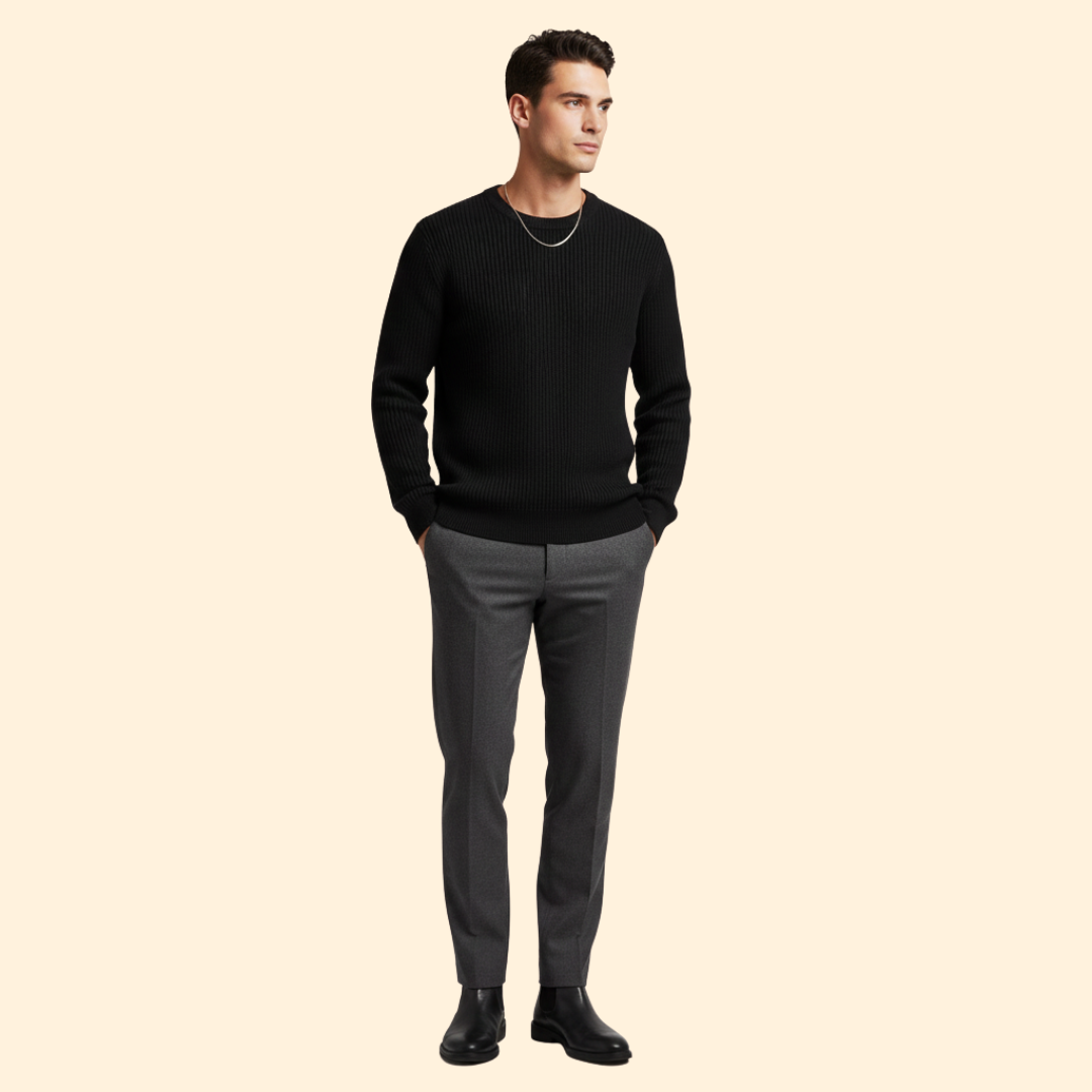 Men's Ribbed Knit Jumper