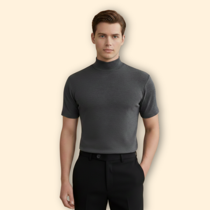 Clean Cut High Neck T Shirt