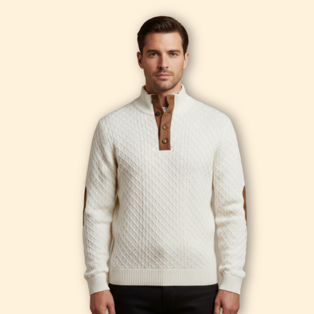 Men's Modern Button Knit Jumper