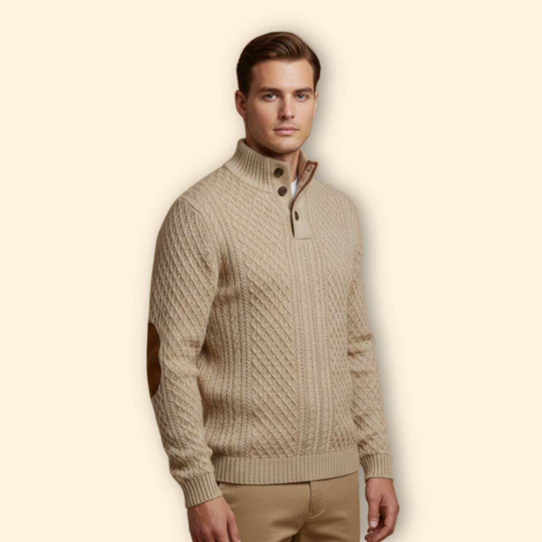 Men's Modern Button Knit Jumper