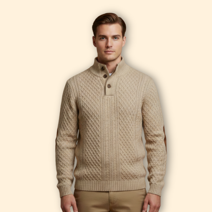 Men's Modern Button Knit Jumper