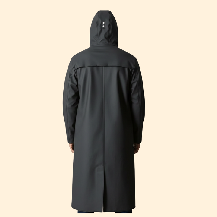 Men's Long Raincoat with Hood