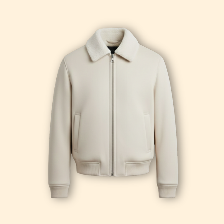 Men’s Shearling Collar Bomber Jacket