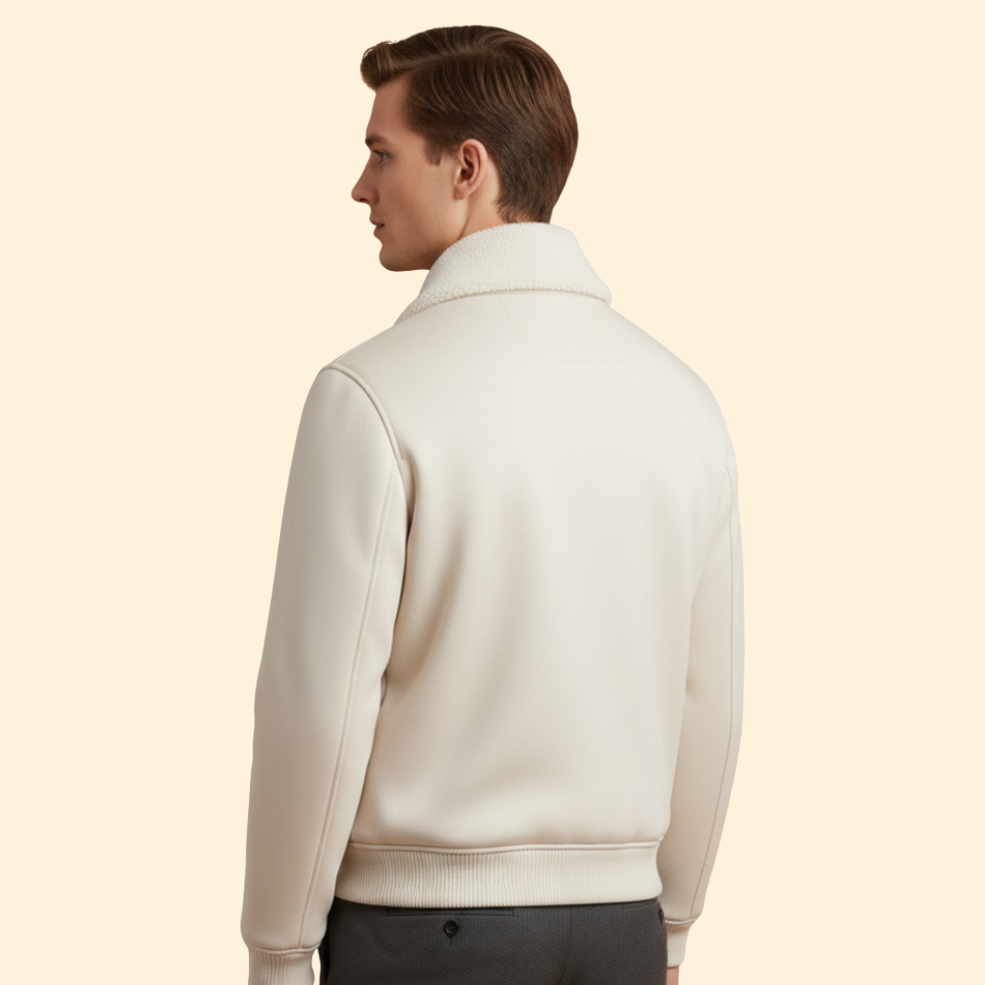 Men’s Shearling Collar Bomber Jacket