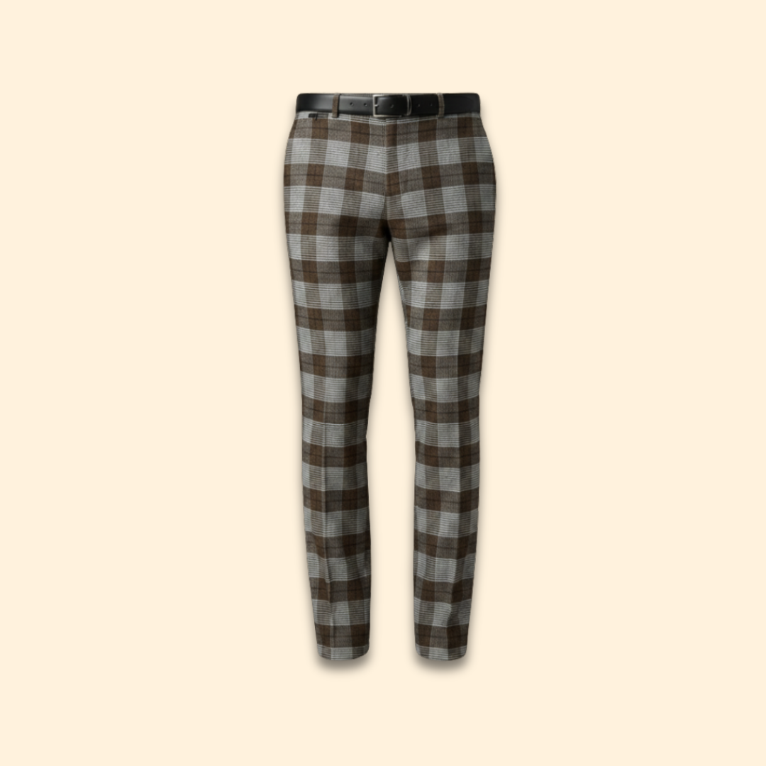 Men's Grid Pattern Trousers