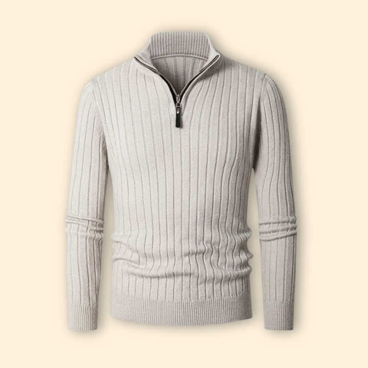 Mens's Ribbed Half-Zip Jumper