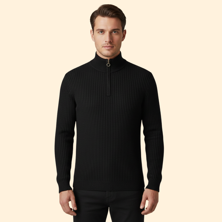 Mens's Ribbed Half-Zip Jumper
