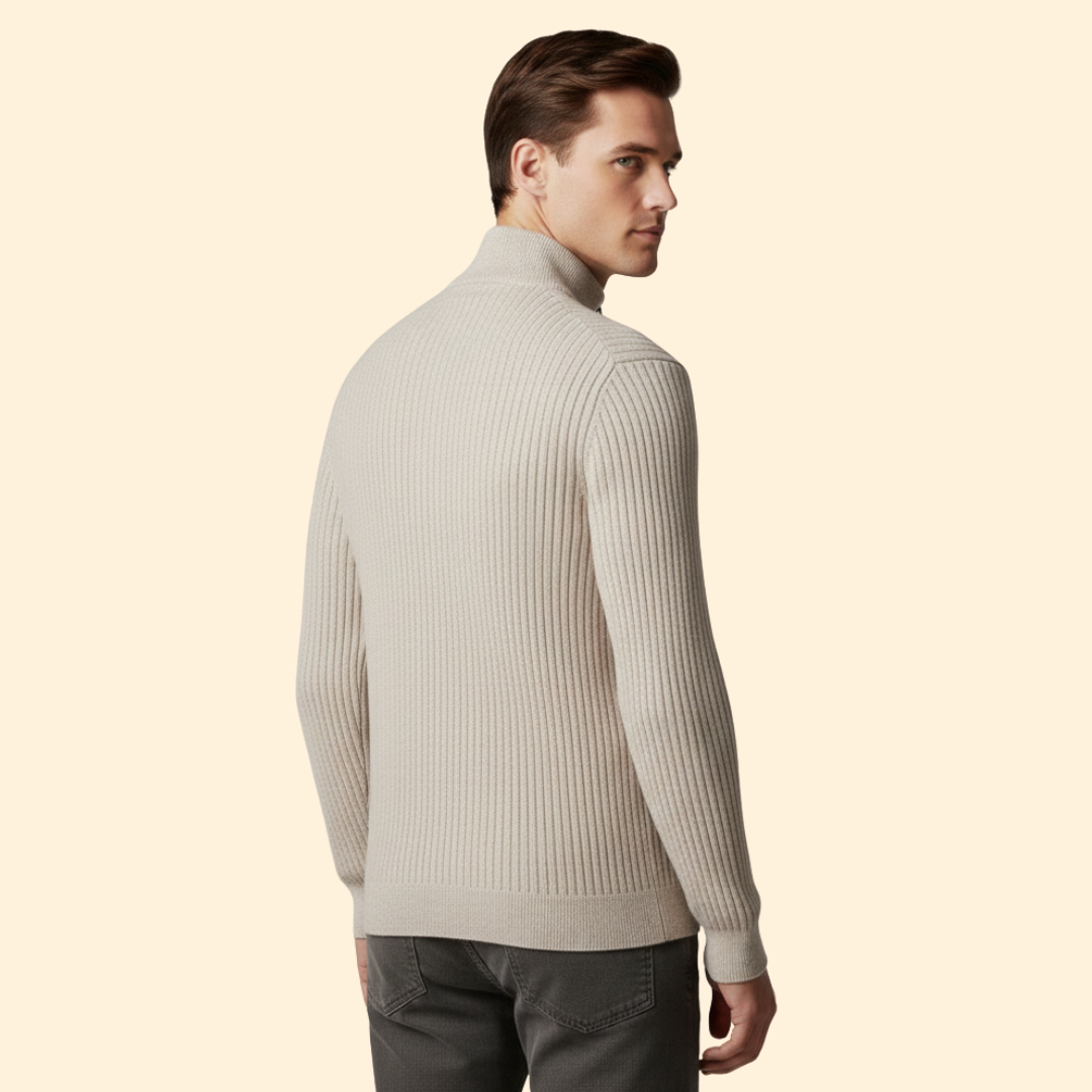 Mens's Ribbed Half-Zip Jumper