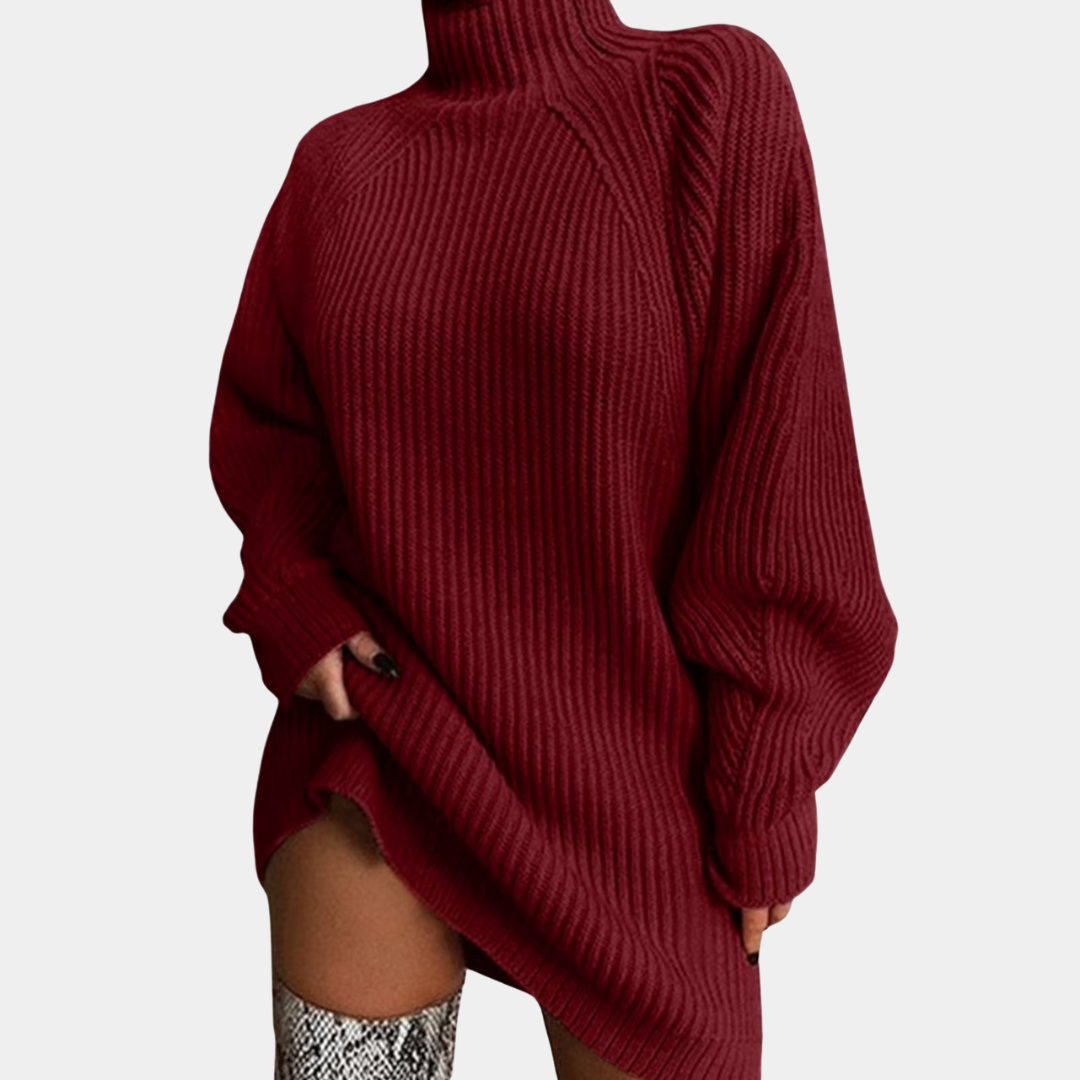 Women's Oversized Chunky-Knit Jumper with Ribbed Cuffs