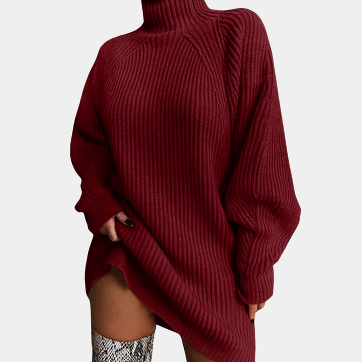 Women's Oversized Chunky-Knit Jumper with Ribbed Cuffs